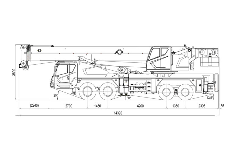 Размеры автомобильного крана ztc600v